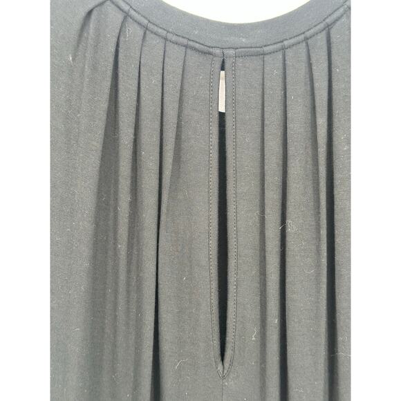 Banana Republic Black Shirt Dress Midi Crew Neck Sleeveless Elastic Waist M - Picture 4 of 8